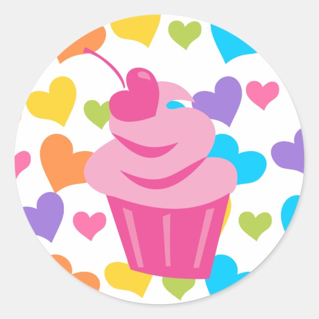 Adesivo Redondo Cupcake pop (Frente)
