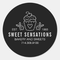 Cupcake preto branco-moderno para panificação