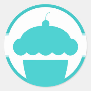 Adesivo Redondo cupcake retro