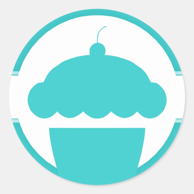 Adesivo Redondo cupcake retrô (Frente)