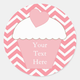 Adesivo Redondo Cupcake Rosa