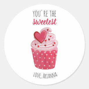Adesivo Redondo Cupcake rosa Namorados mais doce