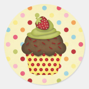 Adesivo Redondo cupcake saboroso