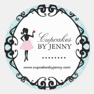 Adesivo Redondo Cupcake Silhouette Packaging Stickers