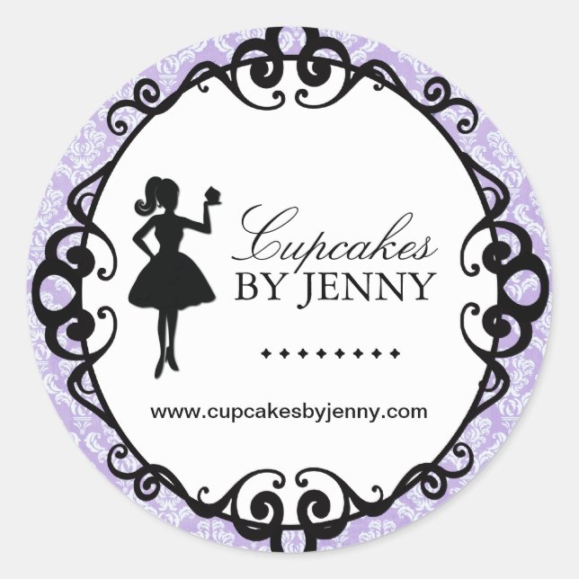 Adesivo Redondo Cupcake Silhouette Packaging Stickers (Frente)
