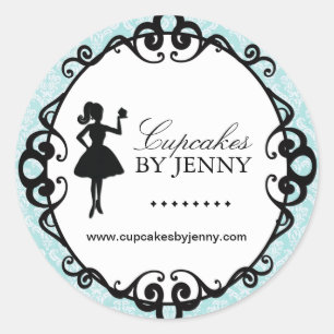 Adesivo Redondo Cupcake Silhuette Packaging Stickers