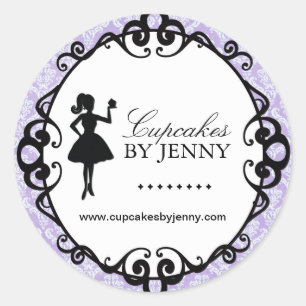 Adesivo Redondo Cupcake Silhuette Packaging Stickers