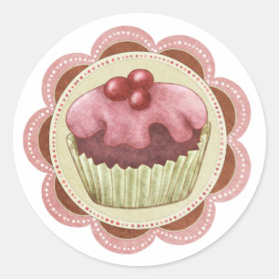 Adesivo Redondo Cupcake Sticker Ideal Para Elementos Com Emperrame