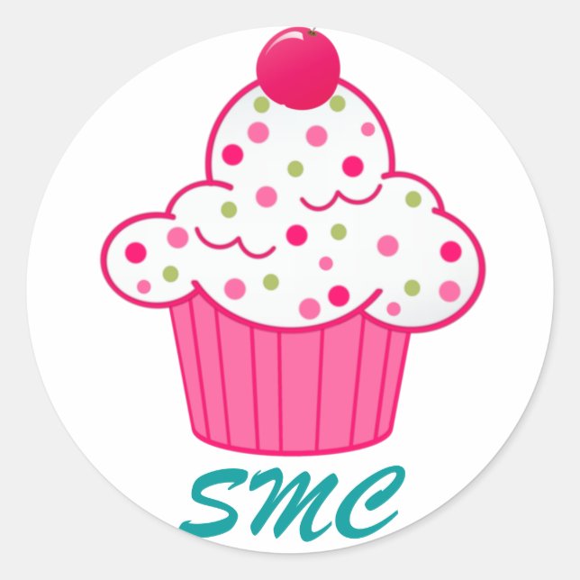 Adesivo Redondo Cupcake Sticker - SRF (Frente)