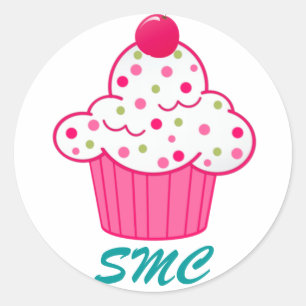 Adesivo Redondo Cupcake Sticker - SRF