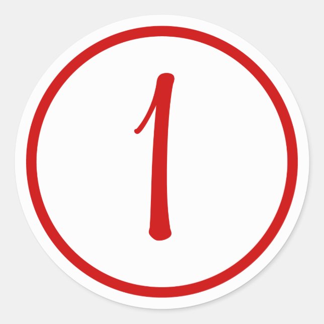 Adesivo Redondo Cupcake Topper Sticker com Número (Frente)