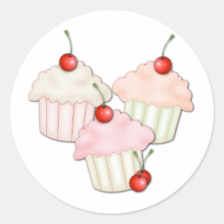 Adesivo Redondo Cupcake Trio