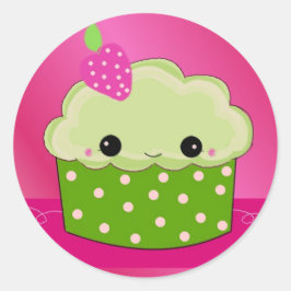 Adesivo Redondo Cupcake Verde