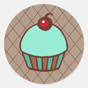 Adesivo Redondo Cupcakes