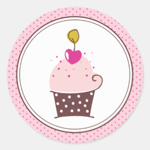 Adesivo Redondo Cupcakes