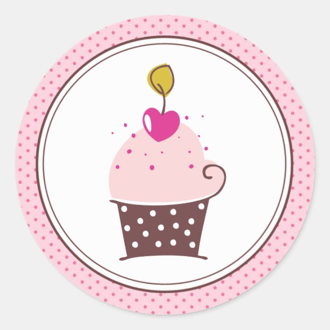 Adesivo Redondo Cupcakes (Frente)