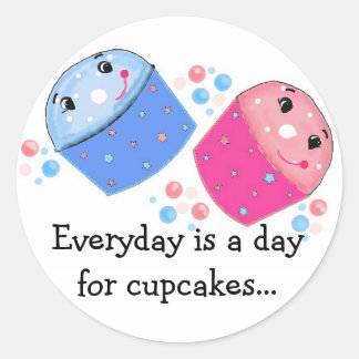 Adesivo Redondo Cupcakes
