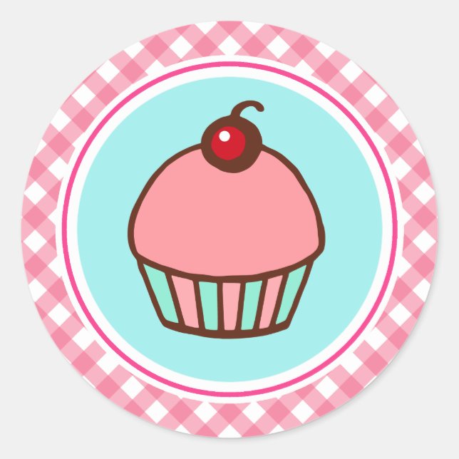 Adesivo Redondo Cupcakes (Frente)