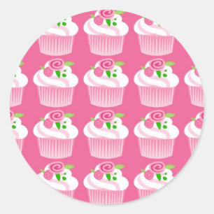 Adesivo Redondo Cupcakes