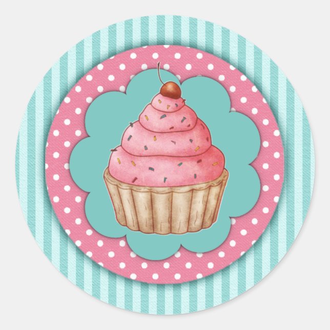 Adesivo Redondo Cupcakes (Frente)