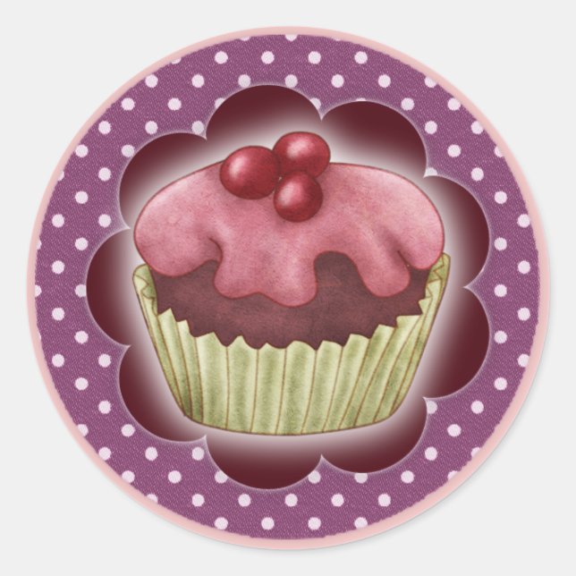 Adesivo Redondo Cupcakes (Frente)