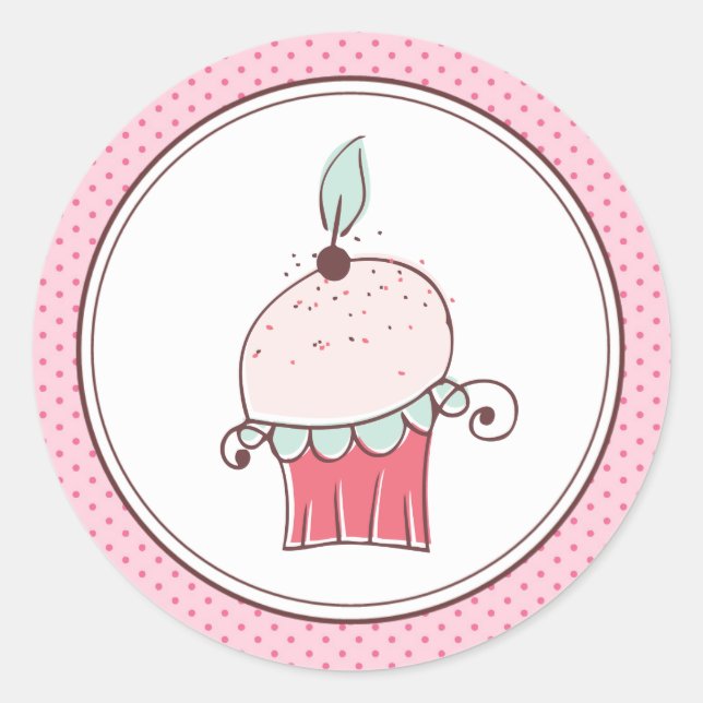 Adesivo Redondo Cupcakes (Frente)