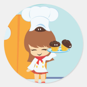 Adesivo Redondo Cupcakes