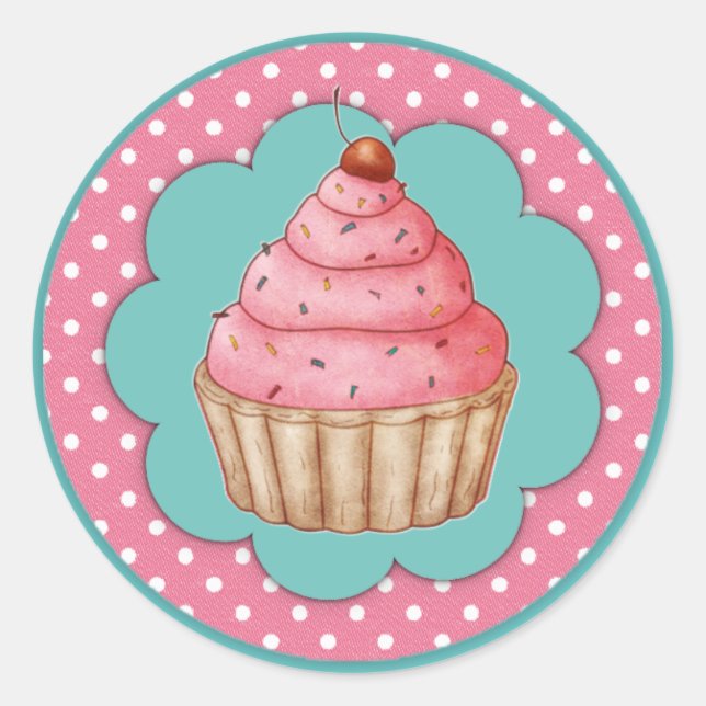 Adesivo Redondo Cupcakes (Frente)
