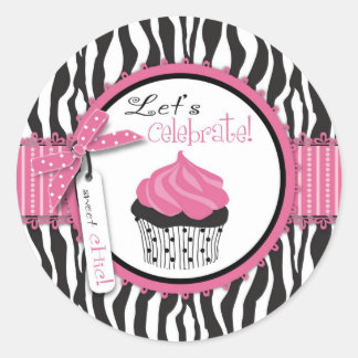Adesivo Redondo Cupcakes Bic Boutique Sticker
