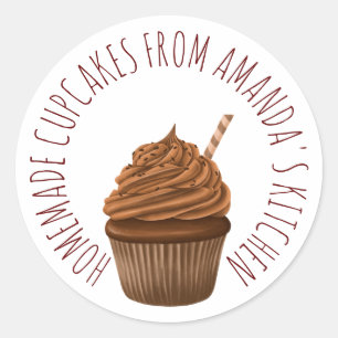 Adesivo Redondo Cupcakes Caseiros Bonitos