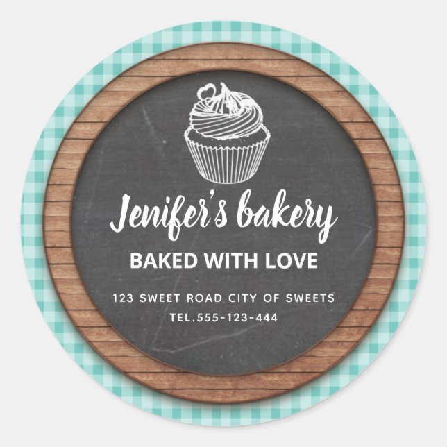 Adesivo Redondo Cupcakes caseiros e guloseimas (Frente)