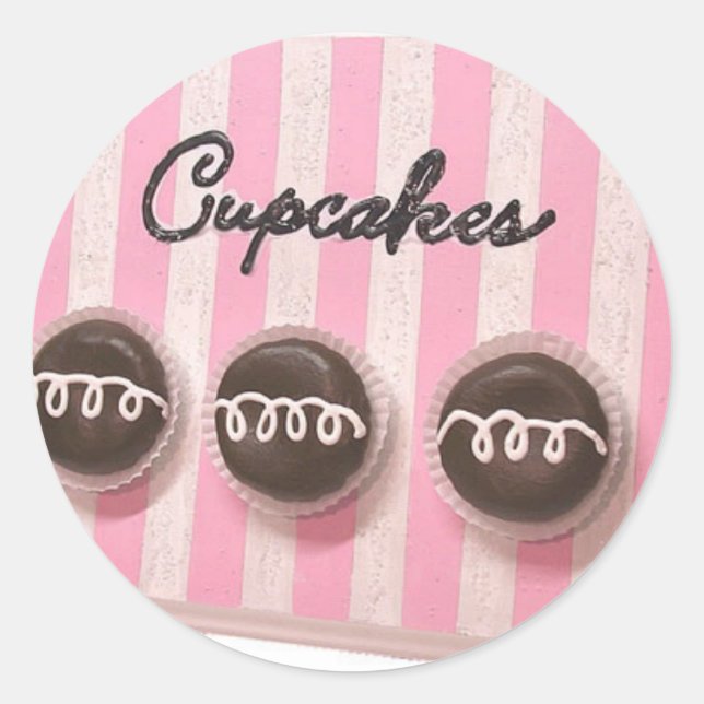 Adesivo Redondo Cupcakes clássicos (Frente)