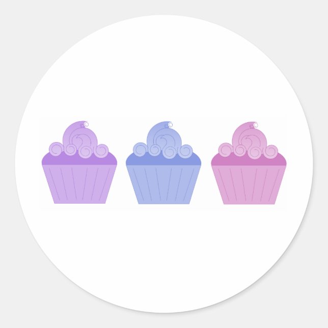 Adesivo Redondo Cupcakes coloridos (Frente)