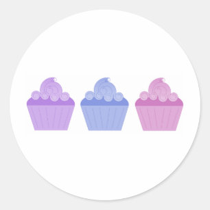 Adesivo Redondo Cupcakes coloridos