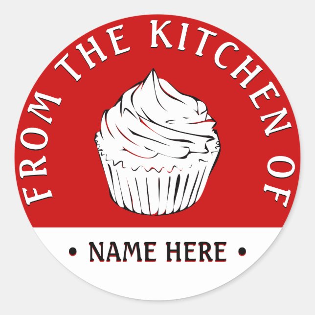 Adesivo Redondo cupcakes da cozinha dos autocolantes (Frente)