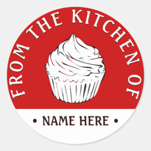 Adesivo Redondo cupcakes da cozinha dos autocolantes