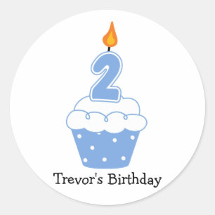Adesivo Redondo Cupcakes de aniversário personalizados