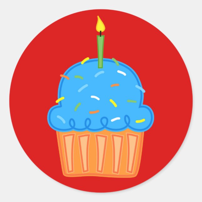 Adesivo Redondo Cupcakes de Meninos (Frente)