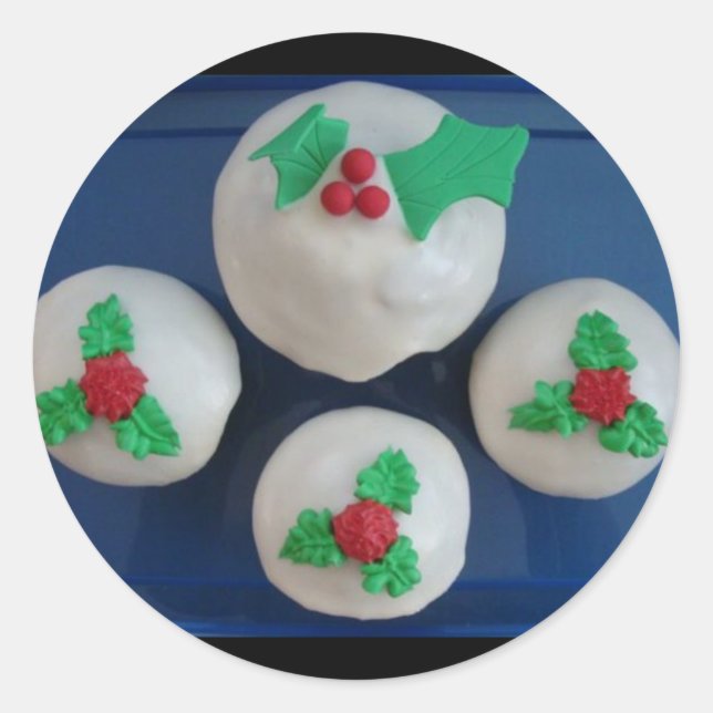 Adesivo Redondo Cupcakes de Natal (Frente)