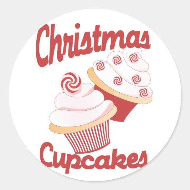 Adesivo Redondo Cupcakes de Natal (Frente)