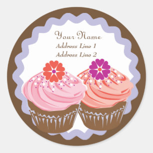 Adesivo Redondo Cupcakes dos namorados