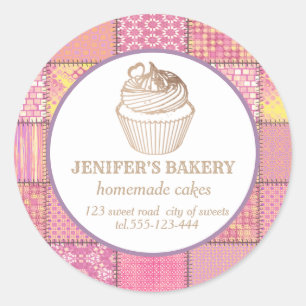 Adesivo Redondo cupcakes e doces caseiros