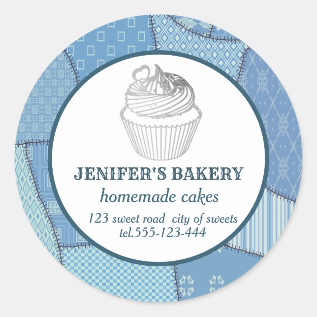 Adesivo Redondo Cupcakes e doces caseiros (Frente)