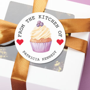 Adesivo Redondo Cupcakes Fofos Da Cozinha Personalizada