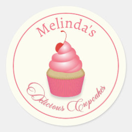 Adesivo Redondo Cupcakes ou autocolantes cozidos