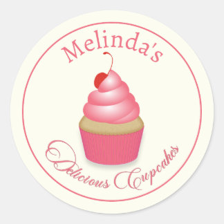 Adesivo Redondo Cupcakes ou autocolantes cozidos