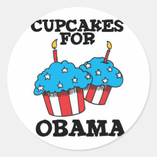 Adesivo Redondo Cupcakes para Obama
