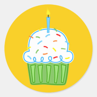 Adesivo Redondo Cupcakes para rapazes