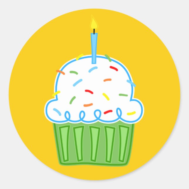 Adesivo Redondo Cupcakes para rapazes (Frente)