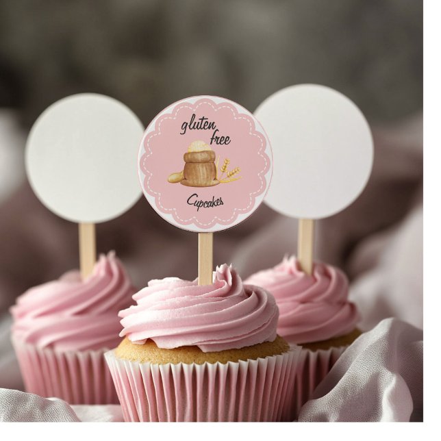 Adesivo Redondo Cupcakes Sem Glúten (Criador carregado)
